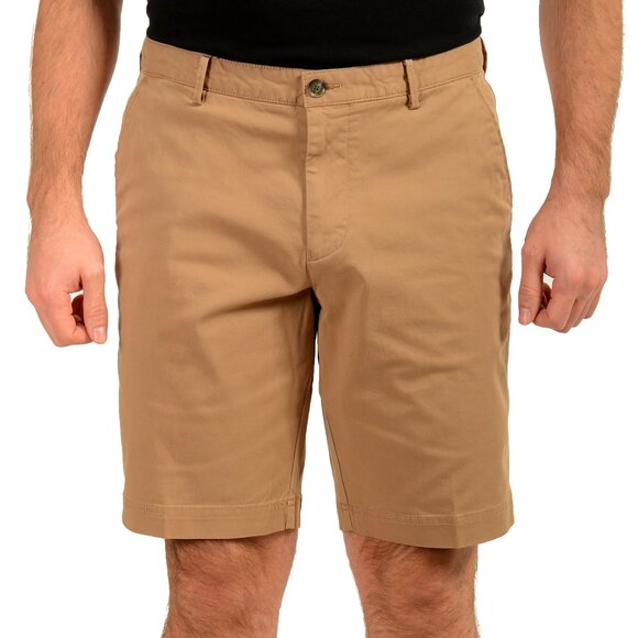 Hugo Boss Men's Slice-Short Beige Flat Front Shorts US 34R IT 50